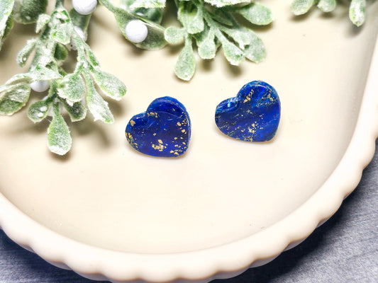 Cosmic Waves Heart Stud Polymer Clay Earrings