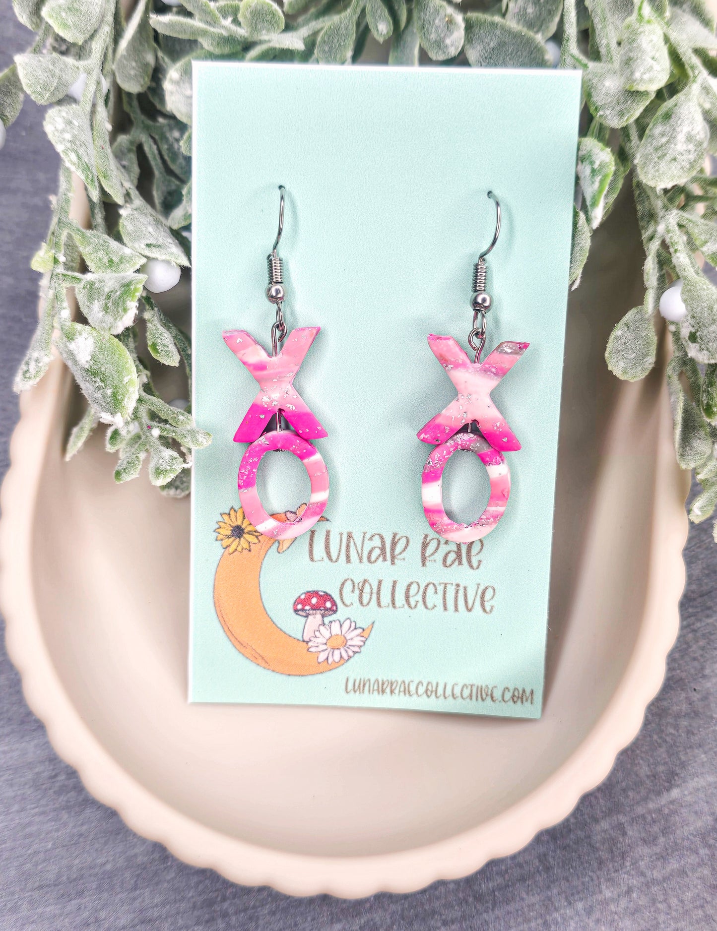 X & O Dangle Polymer Clay Earrings