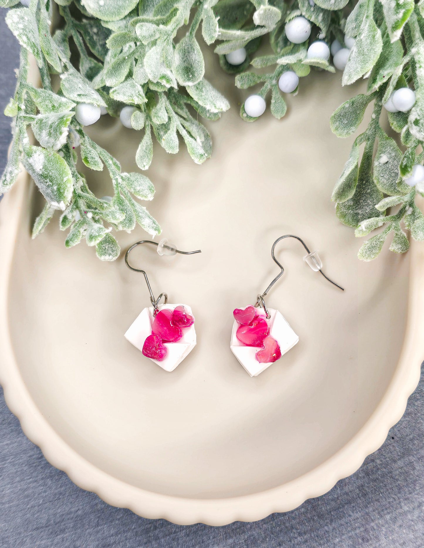 Love Letters Dangle Polymer Clay Earrings