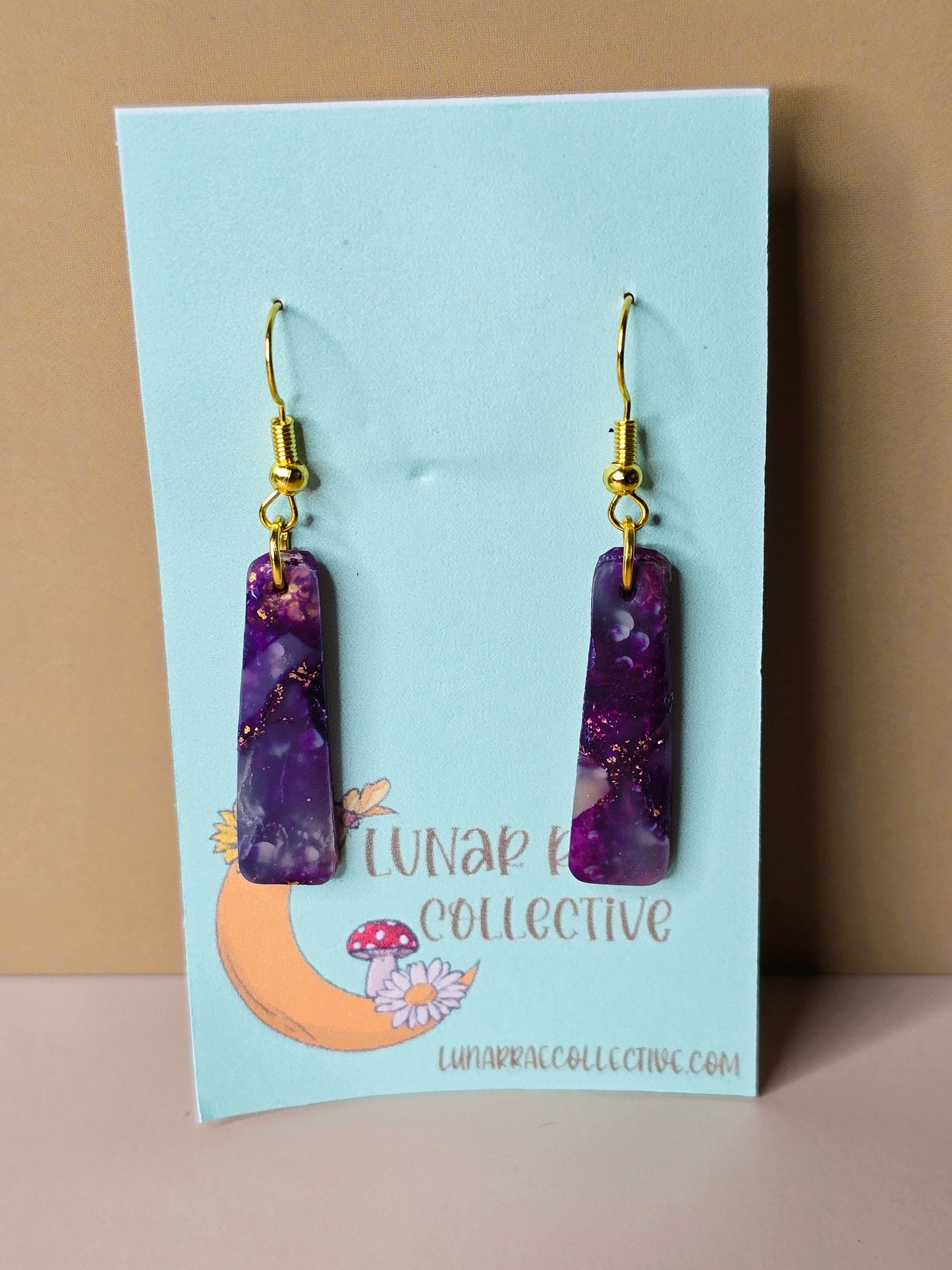 “Amethyst Love” Pillar Polymer Clay Earrings
