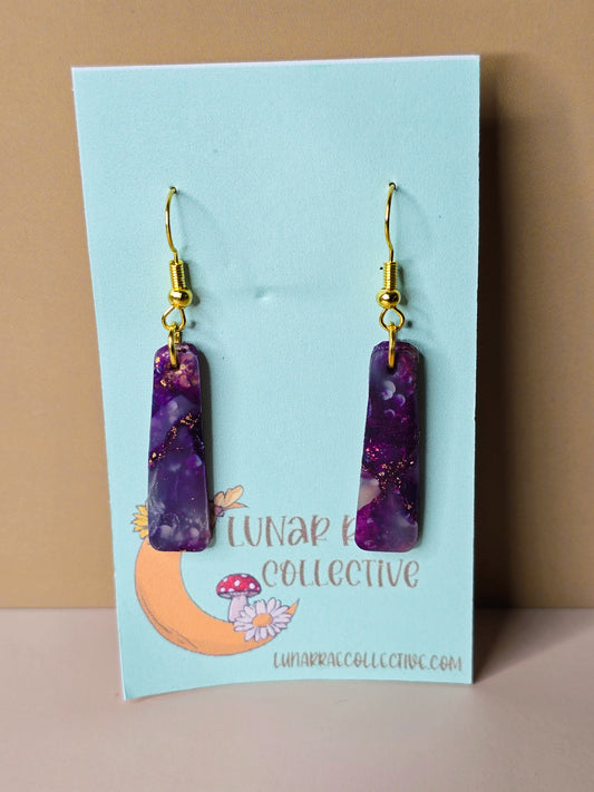 “Amethyst Love” Pillar Polymer Clay Earrings