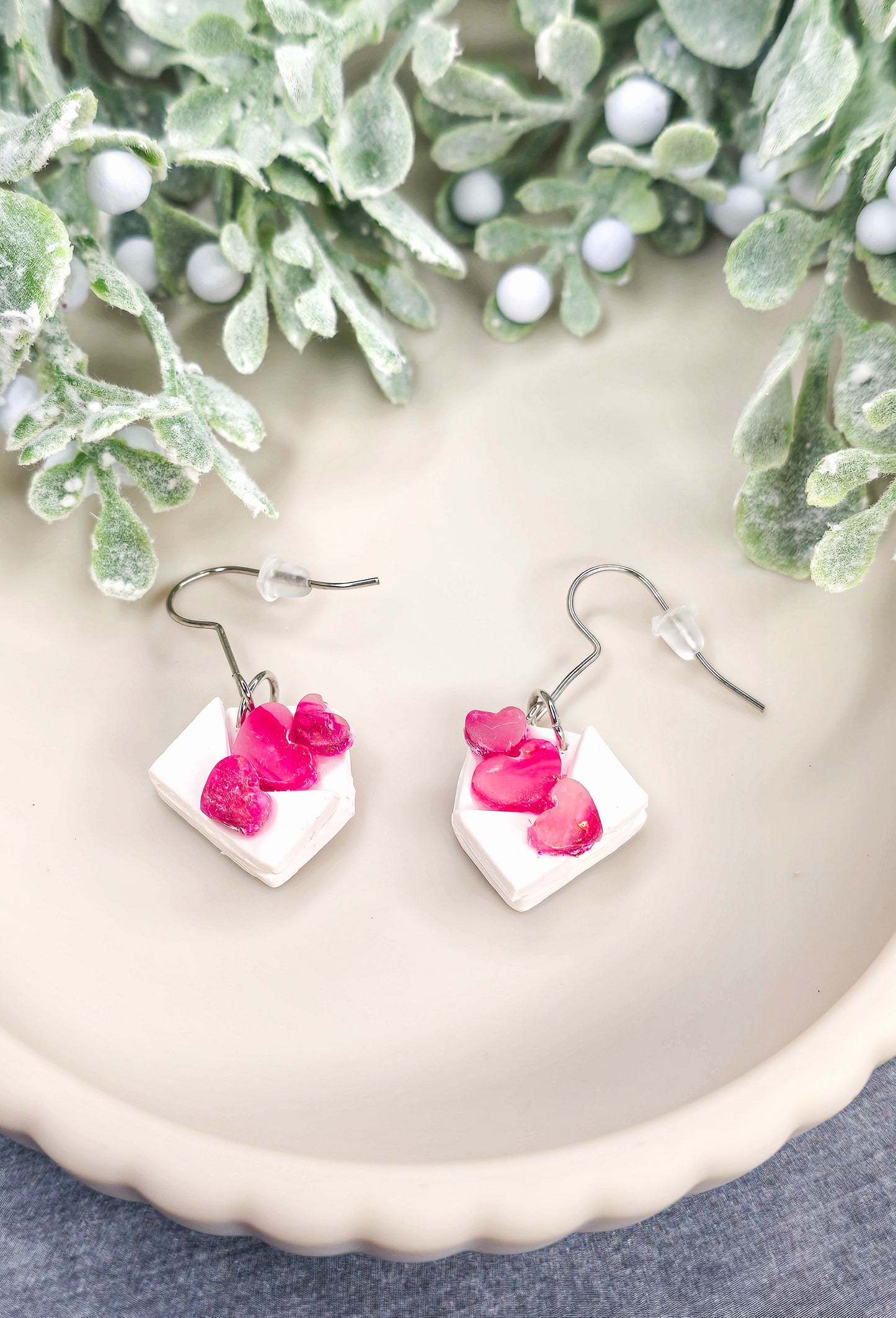 Love Letters Dangle Polymer Clay Earrings