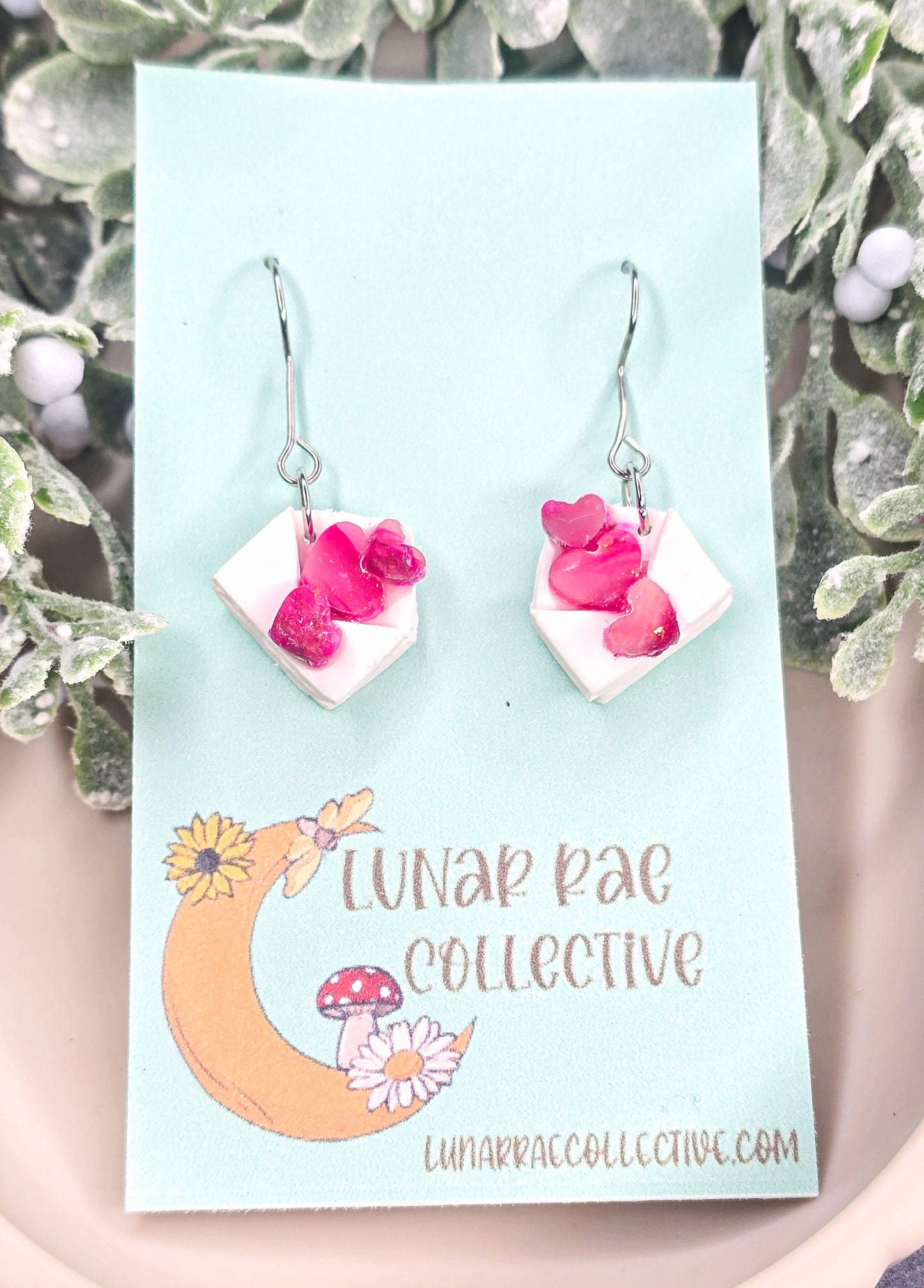Love Letters Dangle Polymer Clay Earrings