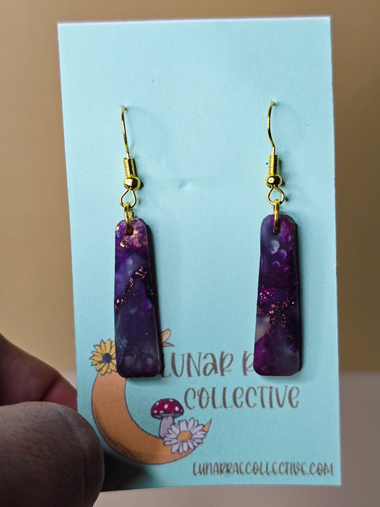 “Amethyst Love” Pillar Polymer Clay Earrings
