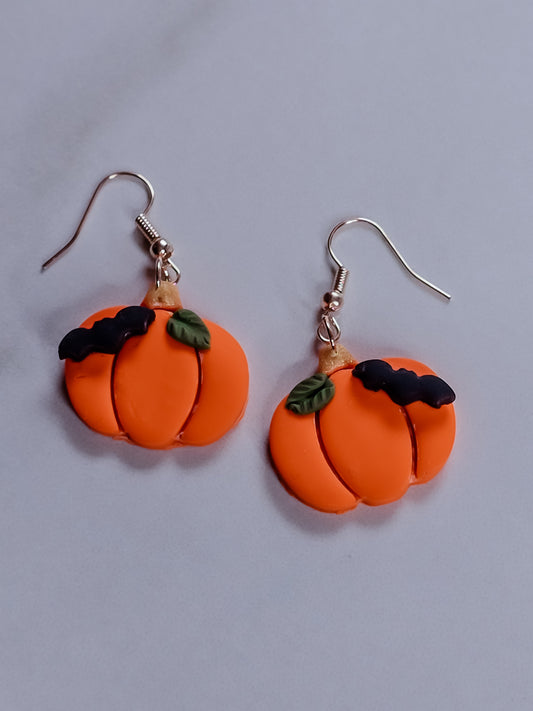 Golden Harvest Pumpkins Polymer Clay Earrings