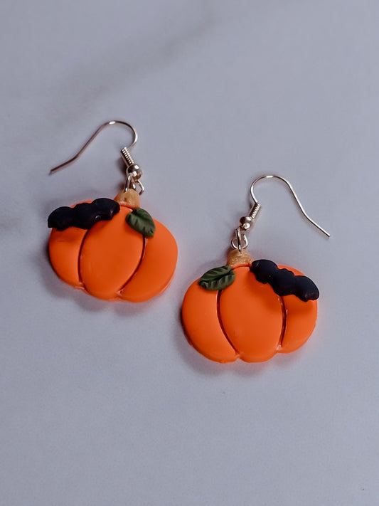 Golden Harvest Pumpkins Polymer Clay Earrings